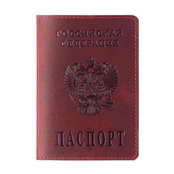 

card holders customized leather russia passport cover id& holder business crazy horse case engraved travel wallet, Brown;gray