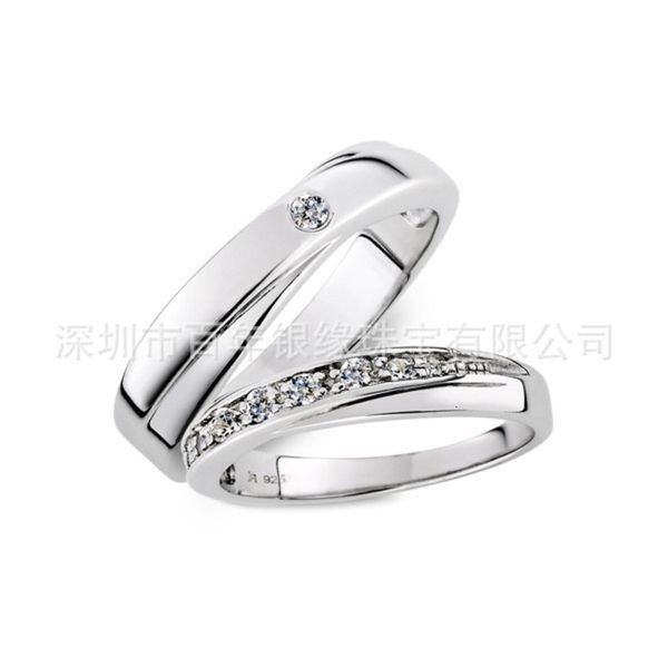 

personality fashion simple korean japanese boys and girls a good time s925 silver couple with diamond ring