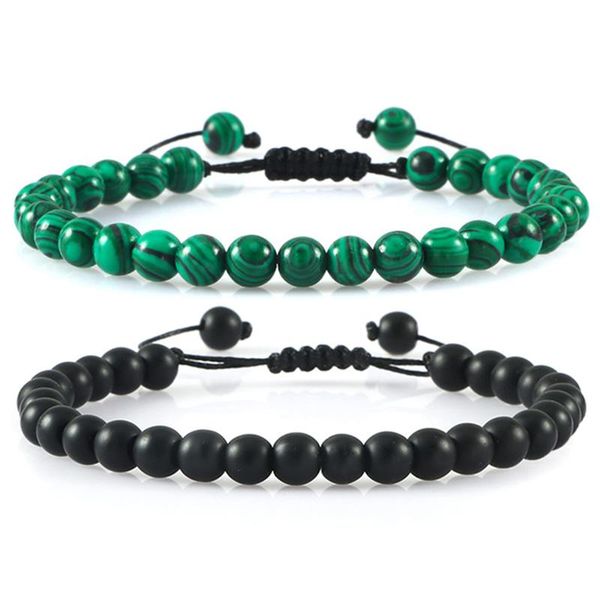 

beaded, strands 6mm couples distance bracelet natural lava tiger eye black matte healing beads adjustable bangle bracelets jewelry for women