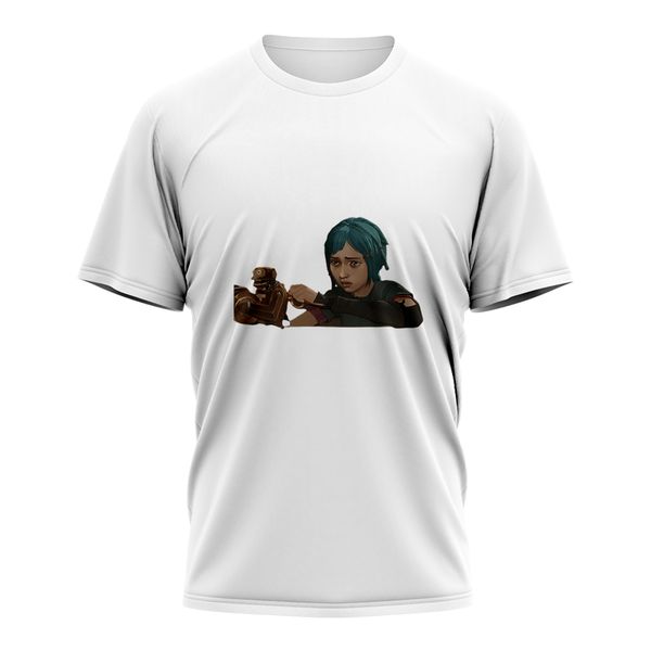 

3d printing anime martial arts t-shirt arcane lol t-shirt men and women casual o-neck street casual loose fashion hip-hop top, White;black