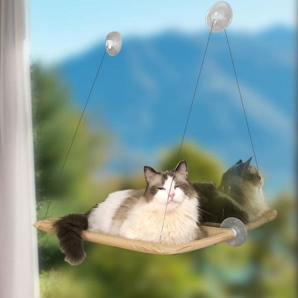 

cat beds & furniture cute pet hanging sunny window seat mount hammock comfortable bed shelf bearing 20kg