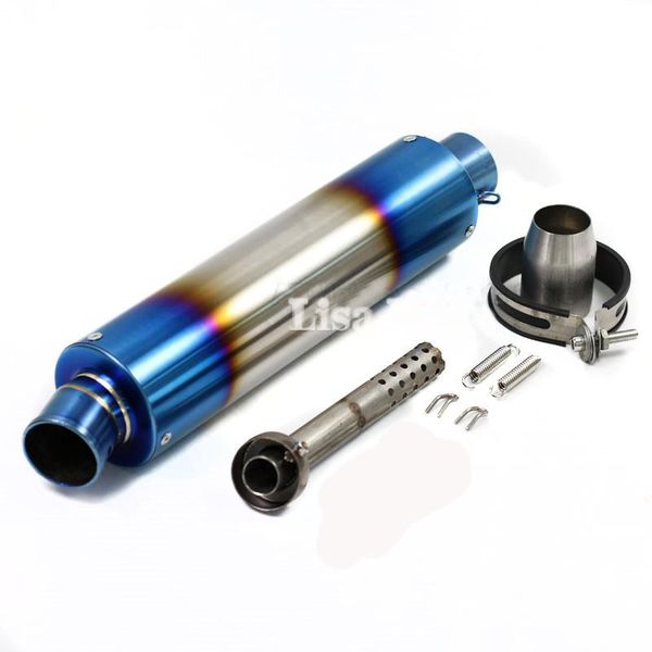 

motorcycle exhaust system universal 51mm muffler pipe scooter gy6 escape moto pitbike cbr125 fz400 z750 r1 r3 r6