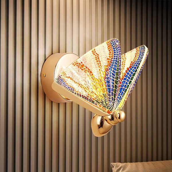 

wall lamp 2021 butterfly modern nordic minimalist luxury staircase bedside bedroom background aisle lighting decoration