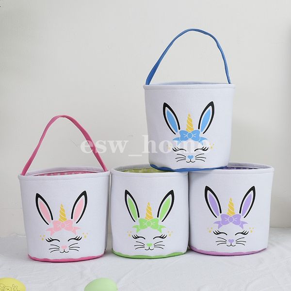 Party Supplies Großhandel Schöne Ostern Sackleinen Tasche 4 Farben Süßigkeiten Spielzeug Ei Kaninchen Korb Festival Nette Tote Handtasche Für Kind party Geschenk