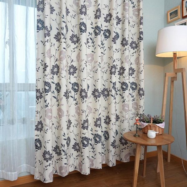 

curtain & drapes two-color flower-curtains for living dining room bedroom simple chinese style korean modern cotton and linen printed curtai