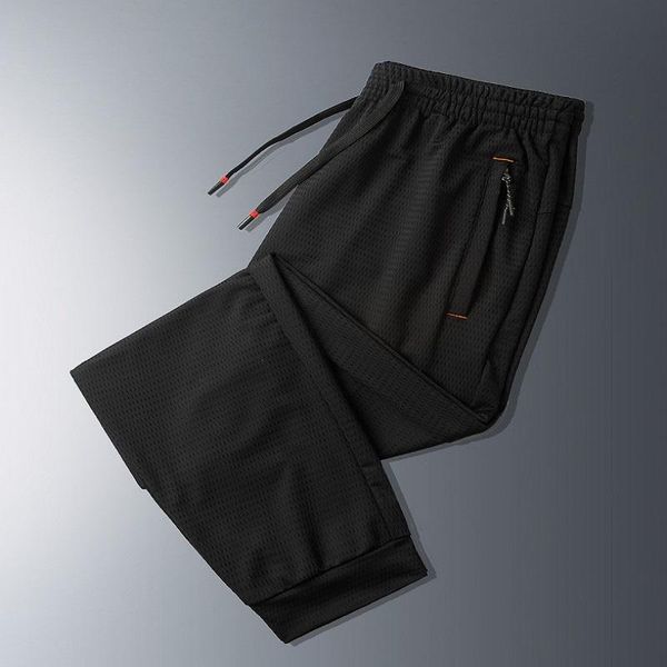 

running pants summer trendyol oversize ice silk mesh elastic waist casual gray sport quick dry jogging training air-conditioned trousers, Black;blue