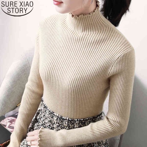

turtleneck sweater women winter clothes casual knitted pullover fashion female long sleeve bottoming sweaters 12272 210417, White;black
