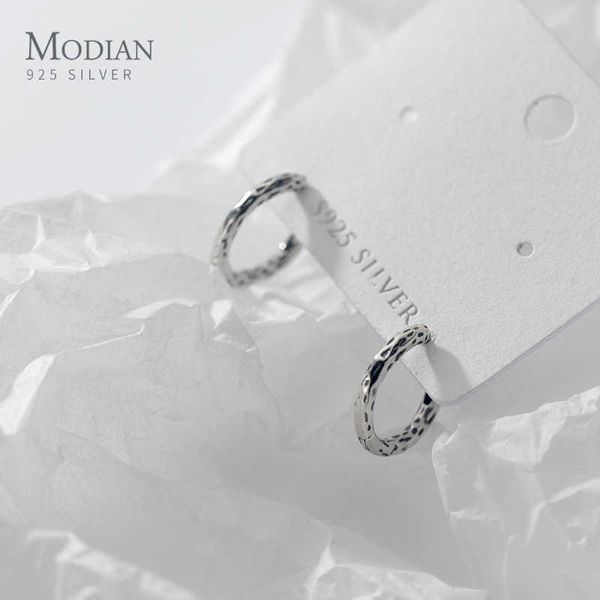 

925 sterling silver retro simple design irregular geometric hoop earring for korea style fine jewelry 210707, Golden;silver