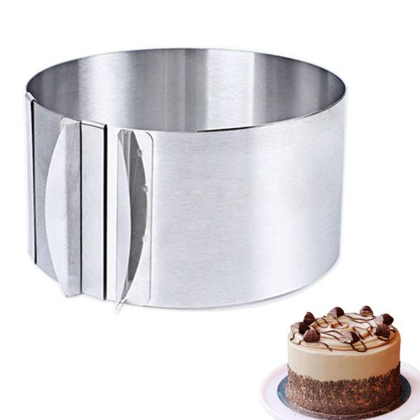 

cake tools diameter 16cm-30cm adjustable round stainless steel circle cookie ring paste mould layer slicer diy cutter mold