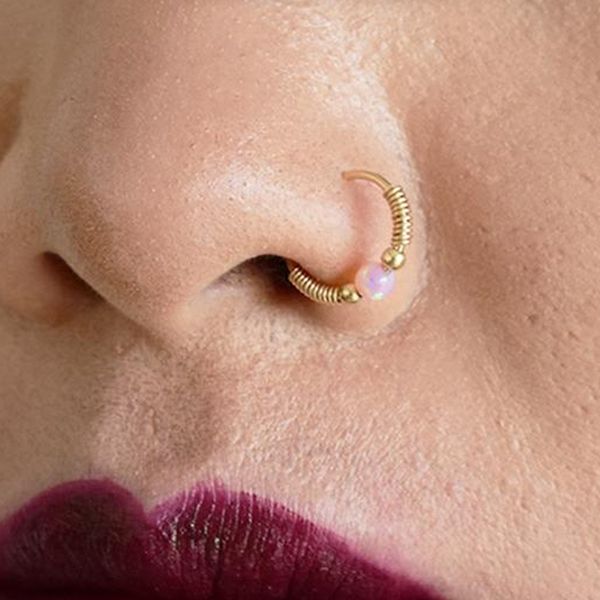 

925 silver nose ring gold filled real piercing jewelry handmade punk