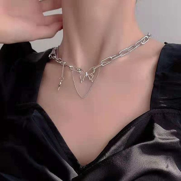 

chokers heart-shaped geometric necklace korean simple trendy pendant fashion personality choker clavicle gift for girlfriend jewelr, Golden;silver