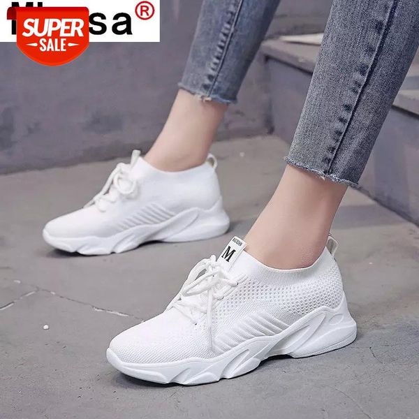 

fashion women's shoes 2021 sneakers solid color mesh breathable vulcanized spring comfortable lace-up casual #wf7v