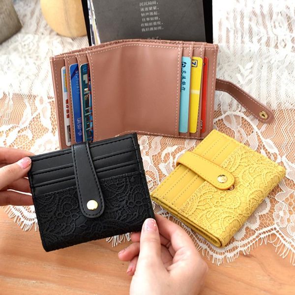 

card holders women's men's small coin wallet made of leather vintage short hasp holder portable mini purse thin clutch money bag, Brown;gray