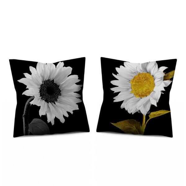 

pillow case retro sunflower flax cover home decoration sofa back cushion seat