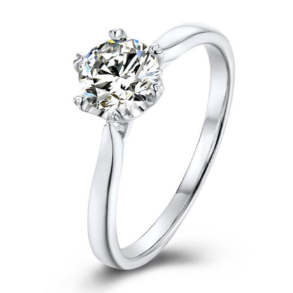 

cluster rings moissanite 925 silver ring 0.5ct 5.0mm d color fashion love token girlfriend gift, Golden;silver