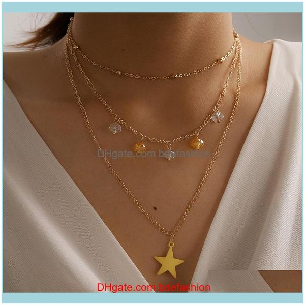 

& pendants jewelrytocona bohemian star pendant necklace charming colorful bead multilayer alloy metal adjustable jewelry aessories 14697 nec, Silver