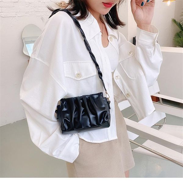 

evening bags 2021 women's fashion classic shoulder bag lightweight pleated handbag party clutch work club banquet small pu leather purs