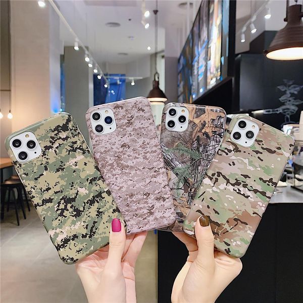 Weiche Silikon TPU schwarze Handyhüllen für iPhone 6 6s 7 8 plus X XS XR Max 11 Pro Tarnmuster Camo Militär Armee