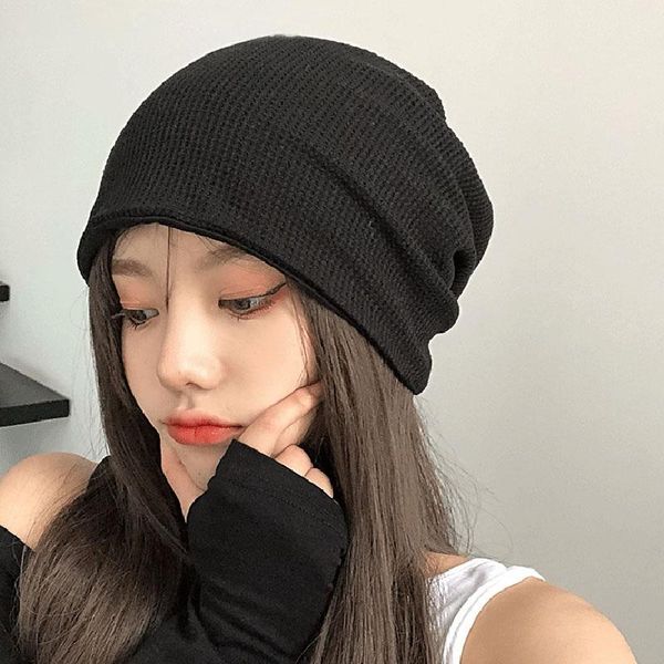 

beanie/skull caps fashion fried street men's and women's same style autumn winter cotton solid color baotou hat, Blue;gray
