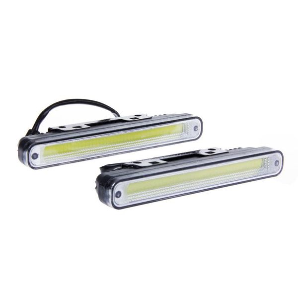 

bulbs 2pcs 20cm ultra-thin 12w cob led daytime running light diy fog lights with protective tube and stents