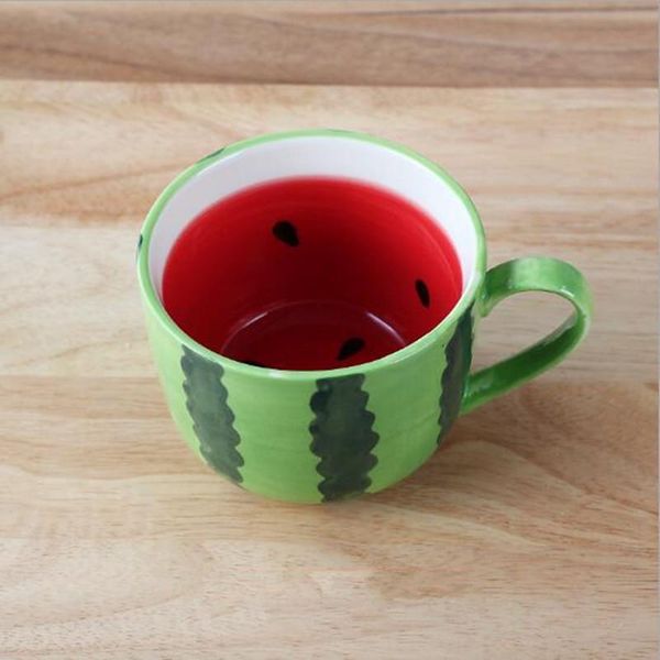 

mugs 400ml creative fruit ceramic coffee mug watermelon orange shaped large capacity breakfast tea milk cup with handle gift