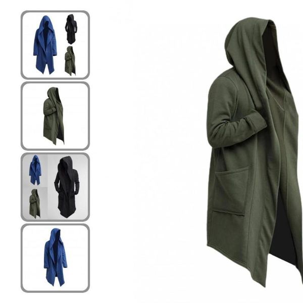 

men's trench coats solid color fashionable long sleeve men jacket leisure coat warm for stage show, Tan;black