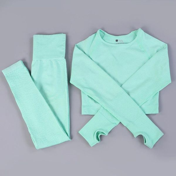 

yoga outfit s-xl vital women seamless set fitness sports suits gym cloth long sleeve shirts high waist running leggings workout pants