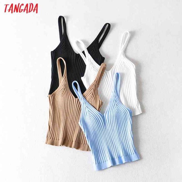 

women solid tank sleeveless backless female v neck knit lk13 210416, White