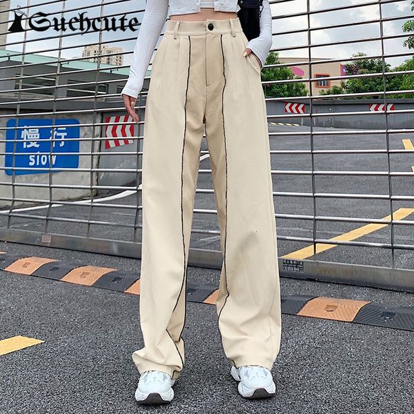 

women's jumpsuits & rompers patchwork fashion pants hip hop high waist casual loose trousers streetwear gothic female joggers swea, Black;white