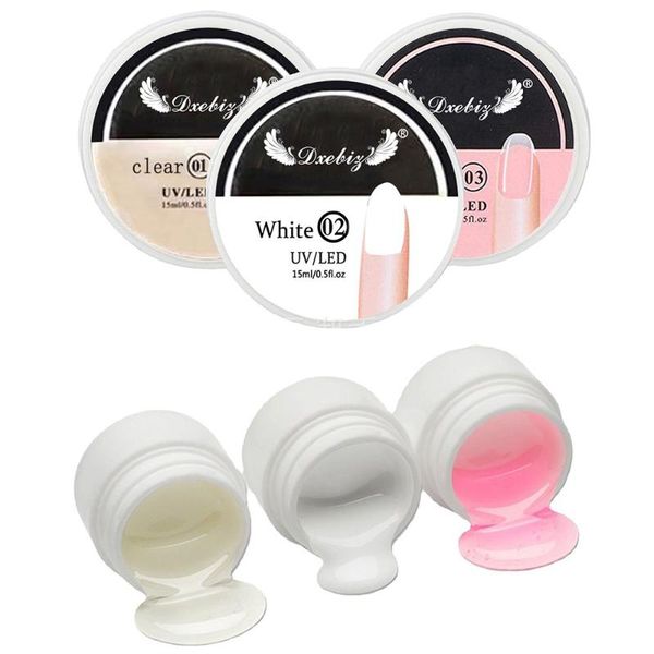 

nail gel 15ml canned uv extension builder acrylic white clear quick building tips art beauty manicure tool, Red;pink
