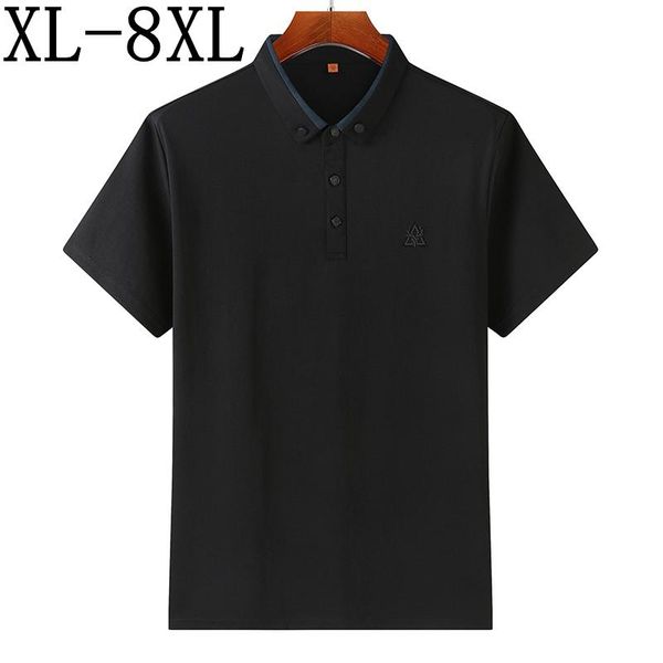 

men's polos size 8xl 7xl 6xl 2021 summer brand shirt men breathable mens shirts fashion printed homme, White;black