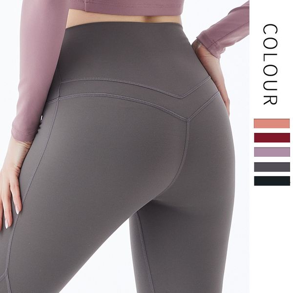 

nylon yogawear peach messenger bags nude ins fitness women's hip lifting pants running, Gray