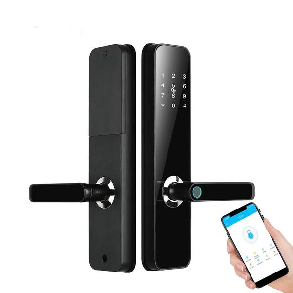 

fingerprint access control remote mobile app unlocking smart lock wifi electronic door app/password/fingerprint/card/key unlock