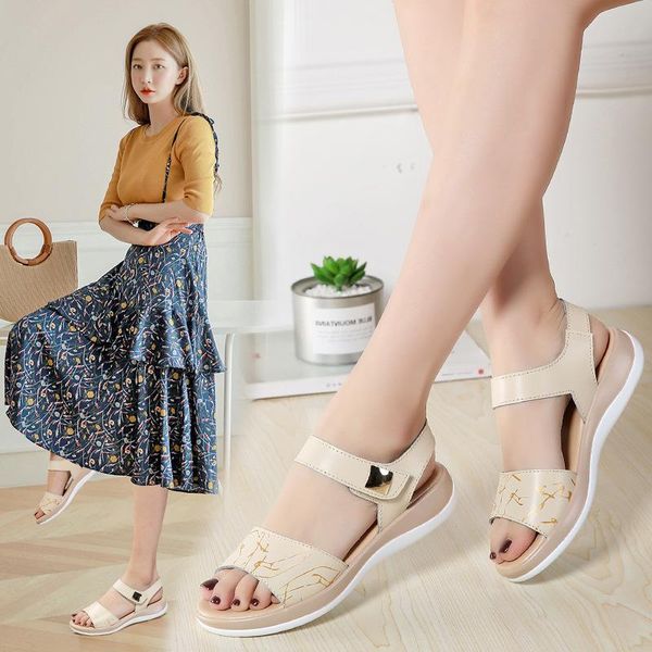 

dress shoes olly murs2021 women sandals summer genuine leather flat ankle strap ladies white peep toe flipflops, Black