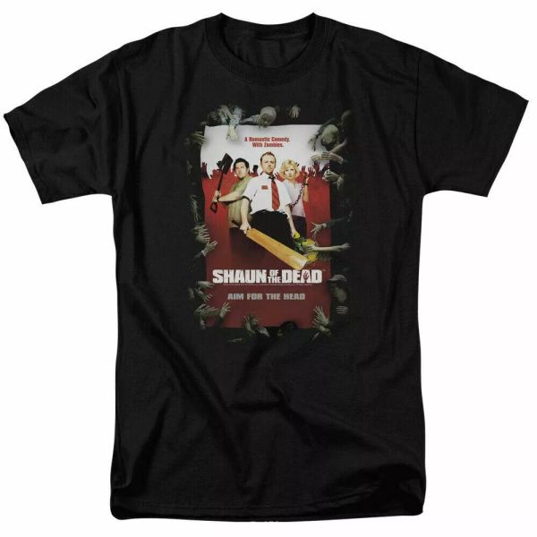 

Shaun of the Dead Poster T Shirt Mens Licensed Movie Tee Black, White;black