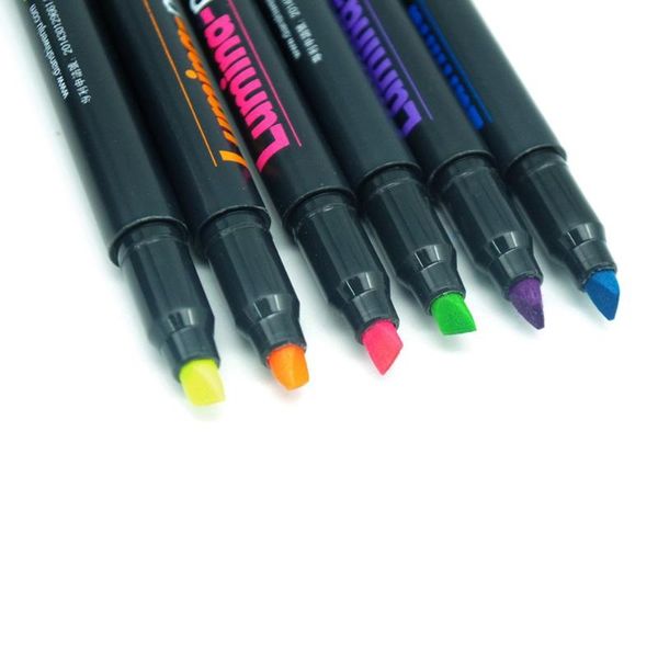 Textmarker 6 Teile/los Lumina Farbe Textmarker Gekritzel Zeichnung DIY Marker Schreibwaren Schule Liefert Papelaria