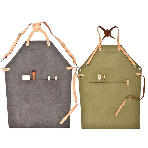 

aprons printed beef offal canvas cafe apron barber milk tea shop restaurant men and women work clothes customization