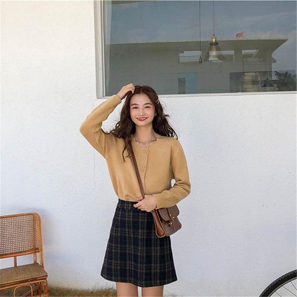 

women's sweaters winter knit cardigan sweater korean loose lace collar long-sleeved women 2021, White;black