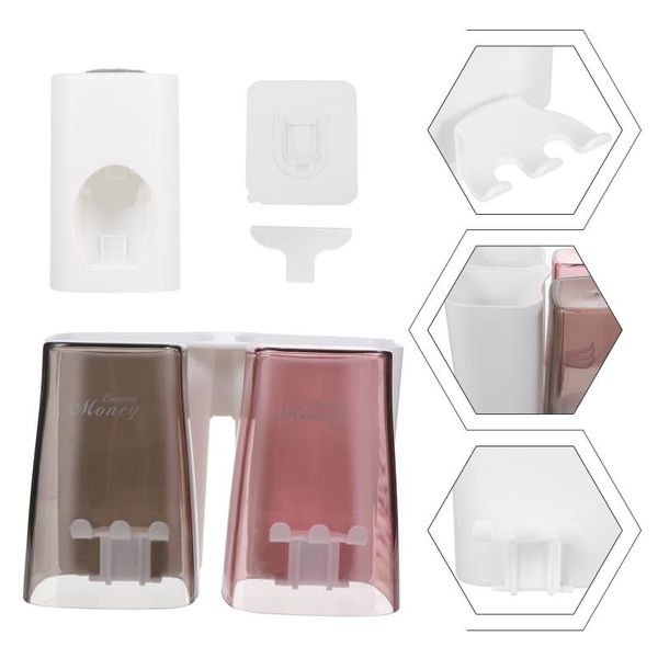 

bath accessory set creative toothbrush toothpaste storage bathroom suspension rack