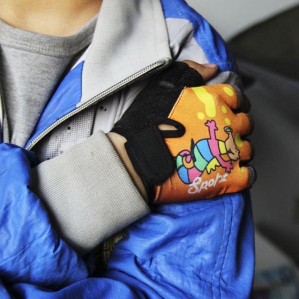 

cycling gloves children's sports fitness special bicycle riding outdoor skating non-slip wear-resistant half-finger, Black