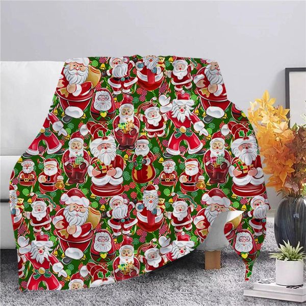 

blankets merry christmas santa claus warmth flannel blanket 3d print throw hiking picnic office nap