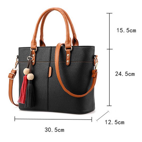 

effini new pu leather handbags purses women fashion shoulder hand s black crossbody messenger 2021 casual tote bag