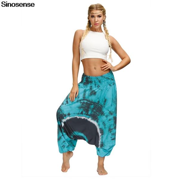 

women's pants & capris women sports fitness dance harem 2021 tie dye print boho hippie beach travel lounge baggy loose high waist, Black;white