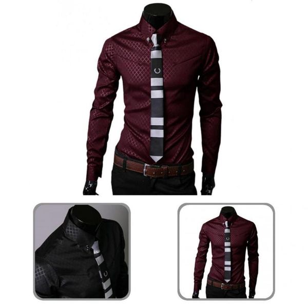 

men's casual shirts autumn shirt fabulous business spring fit skin-friendly, White;black
