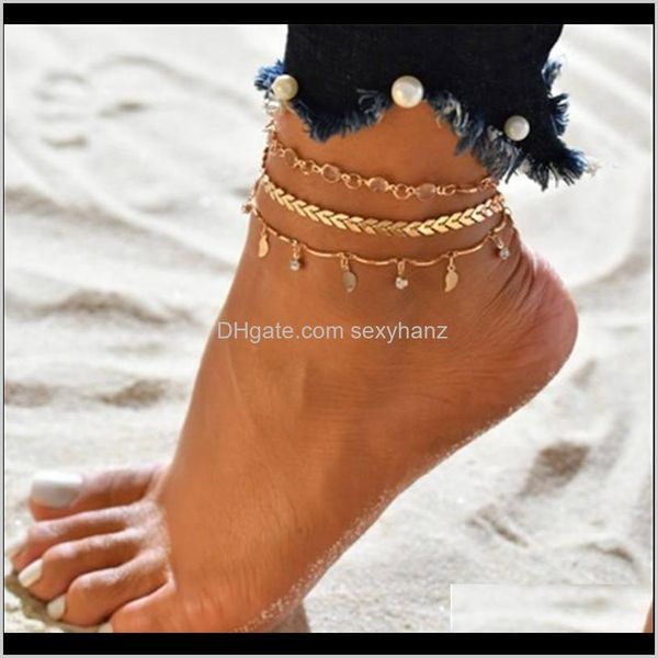 

anklets crystal arrow leaf tassel anklet gold multilayer wrap chain foot bracelet fashion beach jewelry will and sandy dropship xrknr j2osv, Red;blue