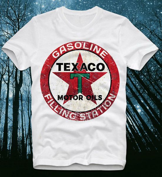 

t-shirt texaco motor oils biker roadtrip route 66 motocross motorbike retro vin, White;black