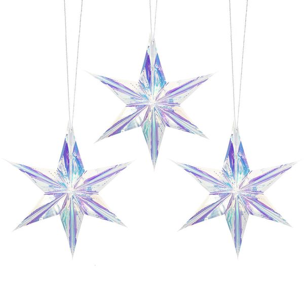 

colorful pentagonal star pendant rainbow film pendant window party suppli po props