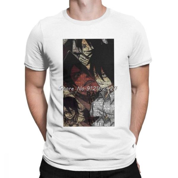 

men's t-shirts vintage ray the promised neverland t-shirt men cotton tshirt emma manga norman vaporwave anime wholesale, White;black