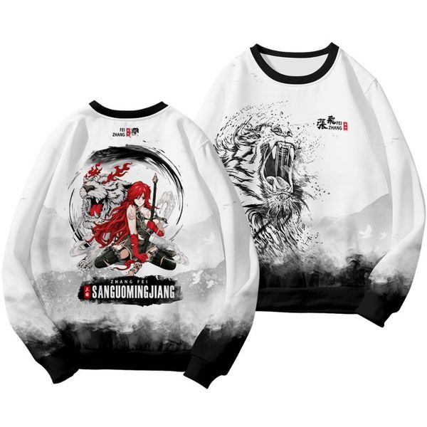 

men's hoodies & sweatshirts white tiger beauty printed spring autumn couple women men casual harajuku loose pullovers o-neck oversized, Black