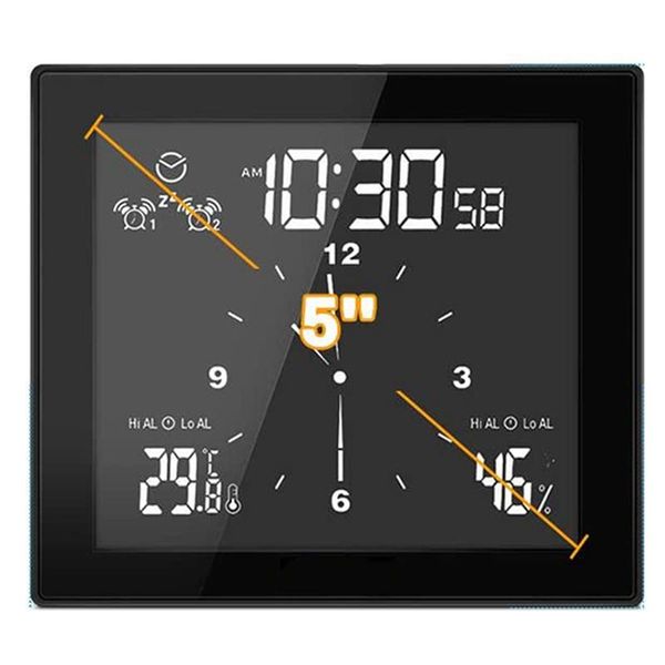 

wall clocks digital lcd screen clock,countdown clock for bathroom/kitchen,waterproof with temperature&humidity display,b